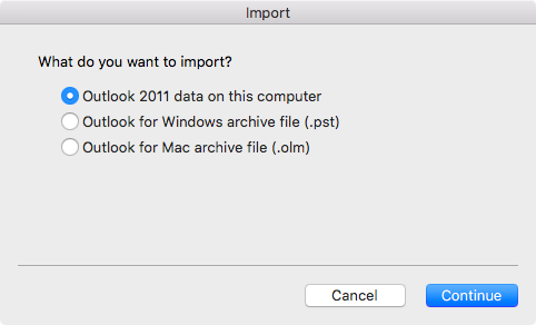 outlook for mac pst file equivalent